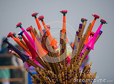 indian toys in the indian market with selective focus Editorial Stock Photo