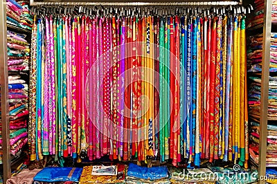 Indian traditional ethnic saree for sale Editorial Stock Photo