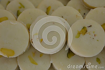 Indian Sweets Malai Peda or Pedha Stock Photo