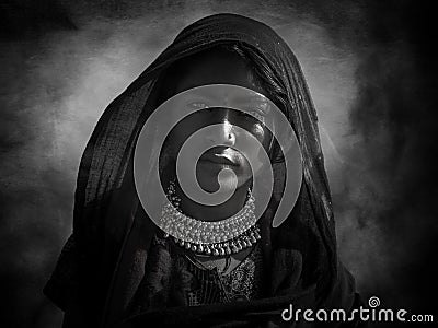 Indian tribal girl from Pushkar Editorial Stock Photo