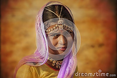 Indian tribal girl from Pushkar Editorial Stock Photo