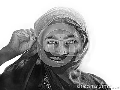 Indian tribal girl from Pushkar Editorial Stock Photo