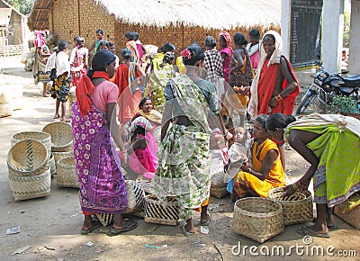 Indian tribal women at the market Editorial Stock Photo