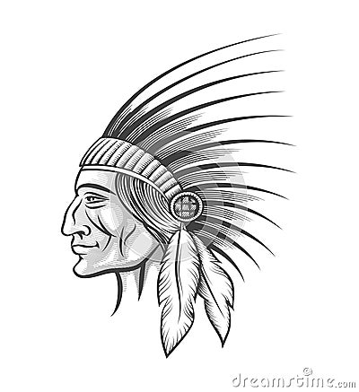 Indian Tribe Leader Vector Illustration