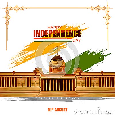Indian tricolor background for 15th August Happy Independence Day of India Vector Illustration