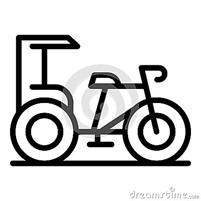 Indian trishaw icon outline vector. Old bike Vector Illustration