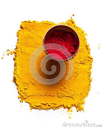 Indian turmeric and roli Stock Photo