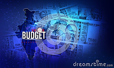 Indian union budget illustration.India economy, Cartoon Illustration