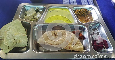 Indian Veg Thaali Stock Photo