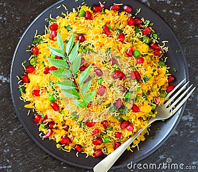 Indian vegetarian glutenfree snack Poha Stock Photo