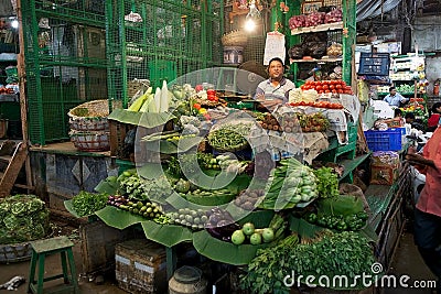 Indian vendor at the New Market, Kolkata, India Editorial Stock Photo