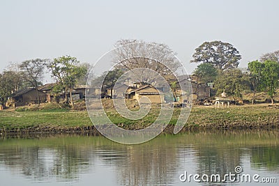 Indian Village Scenery Stock Photo