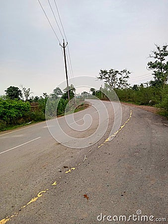 Indian village& x27;s roads tree sky and looking beautiful nature Stock Photo
