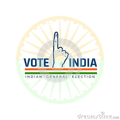 indian voters finger background with ashoka chakra Vector Illustration