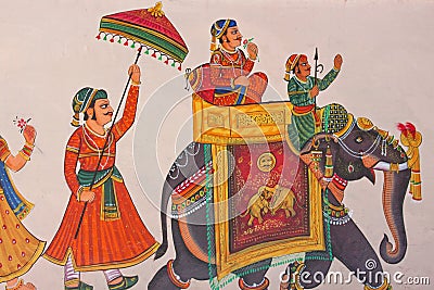 Indian Wall Painting Editorial Stock Photo