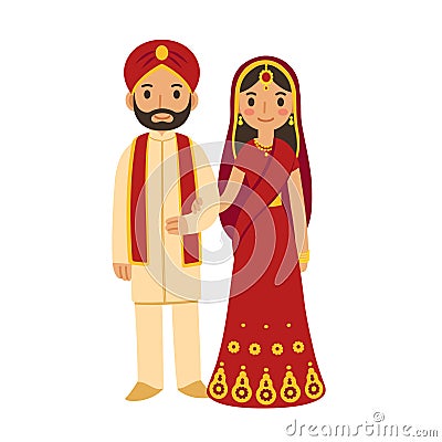 Indian wedding couple Vector Illustration