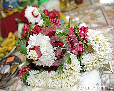 Indian Wedding - Flower garlands Stock Photo
