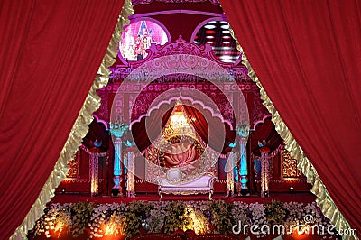 Indian wedding stage mandap Stock Photo