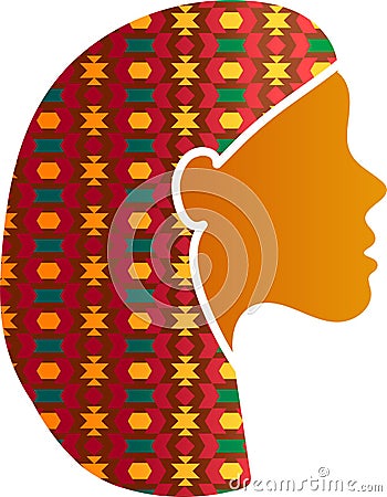 Indian Woman Face Silhouette Profile Icon Isolated Stock Photo