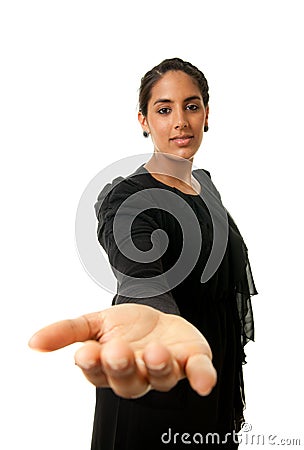 Indian woman offering help Stock Photo