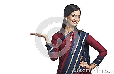 Indian woman posing in sari Stock Photo