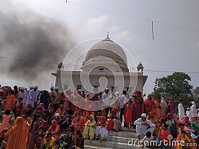 Indian women and men and tample gjb photo Editorial Stock Photo
