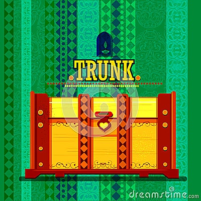 Indian Wooden Trunk representing colorful India Vector Illustration