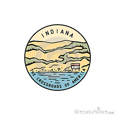 Indiana Beach. Dunes Vector Illustration