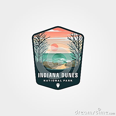 Indiana dunes national park logo vector symbol illustration design, indian dune seashore logo Vector Illustration