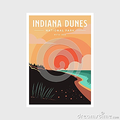 Indiana Dunes National Park poster vector illustration design Vector Illustration