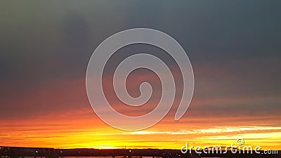 Indiana Febuary flood sunset 3 Stock Photo