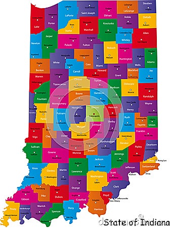 Indiana map Stock Photo