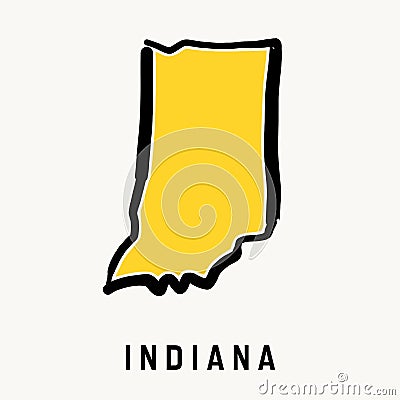 Indiana map outline Vector Illustration