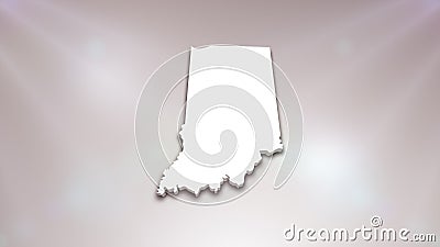 Indiana State 3D Map (USA) Background Stock Photo