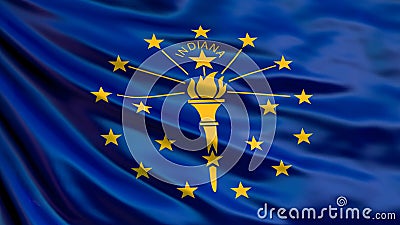 Indiana state flag. 3d illustration Vector Illustration