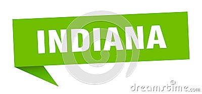 Indiana sticker. Indiana signpost pointer sign. Vector Illustration