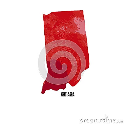 Indiana. United States Of America. Vector illustration. Watercolor texture. Vector Illustration