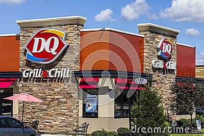 Indianapolis - Circa August 2016: Dairy Queen Retail Fast Food Location. DQ is a Subsidiary of Berkshire Hathaway I Editorial Stock Photo