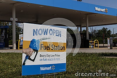 Walmart Fuel Station. Walmart is experimenting in the convenience retail channel IX Editorial Stock Photo