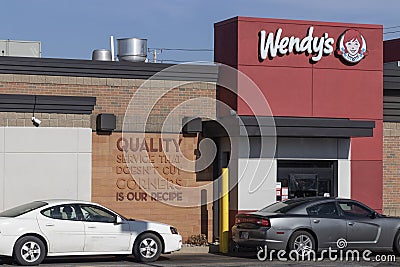 Wendy`s Retail Location. Wendy`s is an International Fast Food Restaurant Chain Editorial Stock Photo