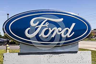 Indianapolis - Circa June 2017: Local Ford Car and Truck Dealership XIV Editorial Stock Photo