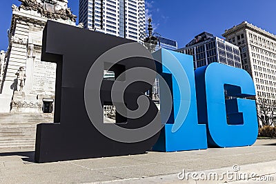 Indianapolis - Circa March 2017: Big Ten Conference logo also stylized as the Big 10 or B1G in Downtown Indianapolis I Editorial Stock Photo