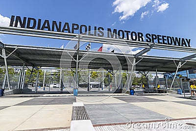 Indianapolis - Circa May 2017: Indianapolis Motor Speedway Gate 1 Entrance. IMS Hosts the Indy 500 and Brickyard 400 Auto Races VI Editorial Stock Photo