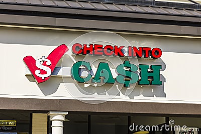 Indianapolis - Circa November 2016: Check Into Cash Consumer Location. Check Into Cash is a payday loan company I Editorial Stock Photo