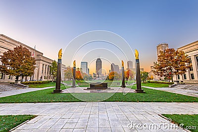Indianapolis, Indiana, USA Downtown Park Stock Photo