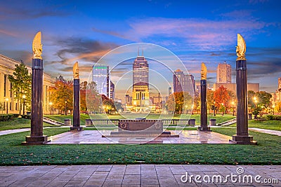 Indianapolis, Indiana, USA Monuments and Skyline Stock Photo