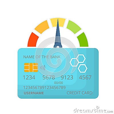Indicator of credit score, approval of solvency and creditworthiness. Vector Illustration