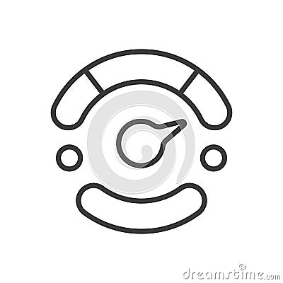 Indicator icon in line design. Indicator, signal, gauge, marker, pointer, alert, measure on white background vector Vector Illustration