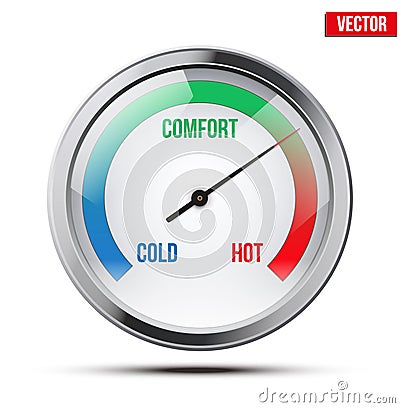 Indicator meter of comfort. Vector Illustration