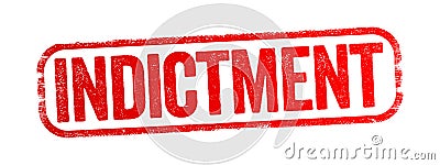 Indictment is a formal accusation that a person has committed a crime, text stamp concept background Stock Photo